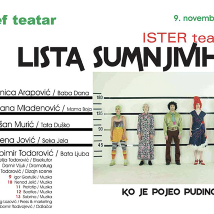 List of suspects or who ate the pudding / Lista sumnjivih ili ko je pojeo puding