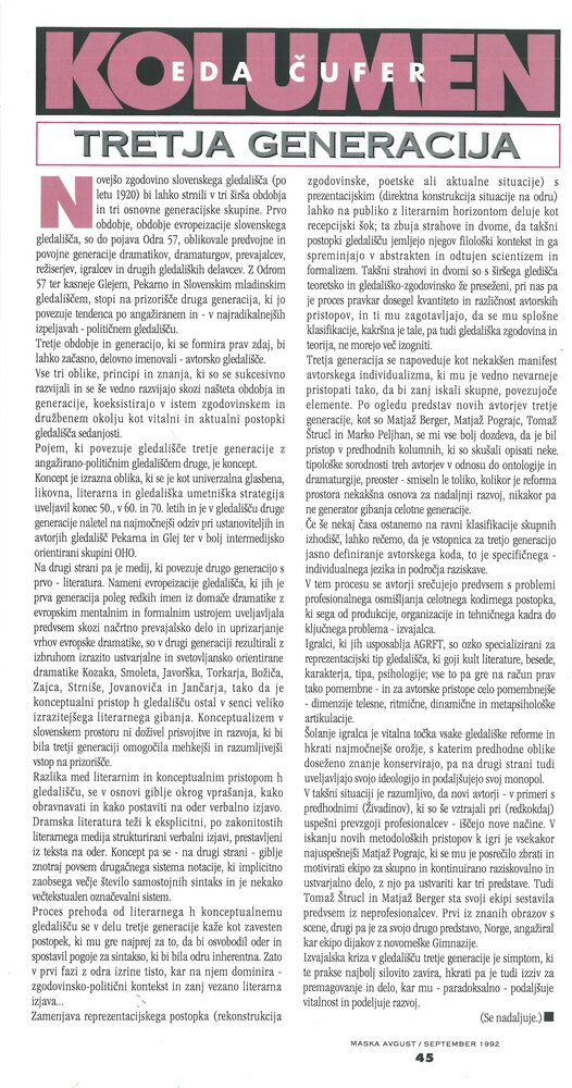 The Third Generation (Maska II/3/1992, p.45)